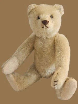 Antiker weisser STEIFF Original Teddy / Teddybär mit Vorkriegs - Knopf, 30 cm - Bild 1 von 4