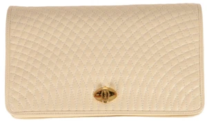 Vintage Bally Leather Crossbody quilted beige chain strap gold hardware - Picture 1 of 24