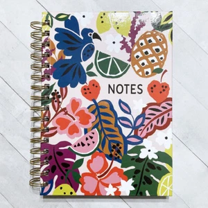 Tropical Bird Flower Notebook Spiral Journal Hardcover 8.5" Molly & Rex - Imagen 1 de 9