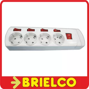 BASE MULTIPLE 4 TOMAS SIN CABLE CON INTERRUPTORES INDIVIDUALES Y GENERAL BD841 - Photo 1/2