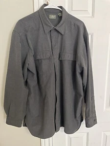 LL Bean Shirt Men Gray Heavy Chamois Flannel Long Sleeve Size XL - Picture 1 of 4
