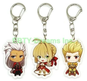Set of 3 Fate Stay Grand Acrophobia Anime Acrylic Keychain Saber Gilgamesh v2 - Picture 1 of 2