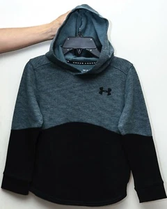 NWT UNDER ARMOUR YOUTH BOYS ATHLETIC HOODIE SWEATSHIRT SZ S 6-8 GRAY BLACK $45 - Picture 1 of 3