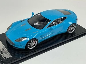 1/18 Tecnomodel Aston Martin One-77 in baby Blue #19/52 on Carbon Fiber Base - Picture 1 of 10