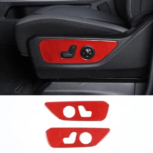 Red Carbon Fiber Electric Seat Adjustment Panel Trim for Dodge Ram 1500 2018-23 - Picture 1 of 10