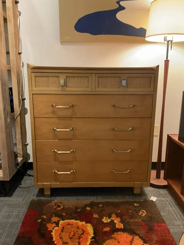 Vintage Tomlinson Tall boy Dresser - Chest Of 5 Drawers Cover