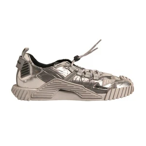 DOLCE & GABBANA Kids Shoes Silver Lace Up Low Top Sneakers EU38/US6 RRP 600usd - Picture 1 of 8
