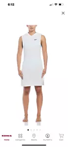 Nike Swim Cover Up Vestito Donna XXL Essential Senza Maniche con Cappuccio Bianco - Foto 1 di 7