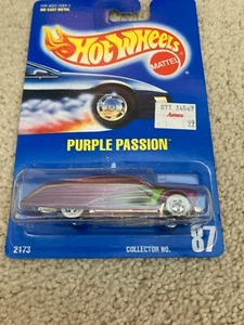 1990 Vintage Hot Wheels Speed Points Blue Card #87 PURPLE PASSION Purple w/WW - Picture 1 of 1