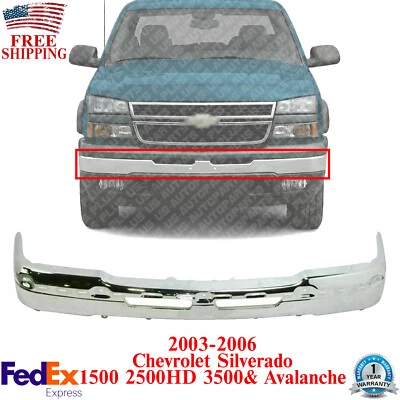 Хромированная лицевая панель переднего бампера для грузовика Chevrolet Silverado Avalanche 2003-2006 годов выпуска - Изображение 1 из 4