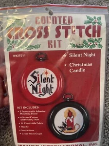 Wangs International Christmas Holiday Ornaments Counted Cross Stitch NOS - Imagen 1 de 3