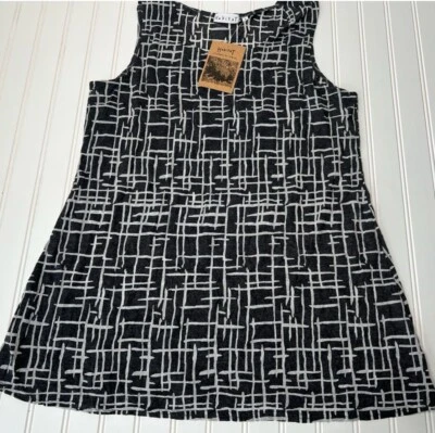 HABITAT Women Swing Tunic Tank Top Black White Medium NEW 2 - Image 1 of 3