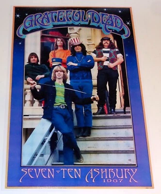 Grateful Dead Jerry Garcia / Bob Weir 710 Ashbury House 1967 Poster 19" x 13" - Image 1 of 4