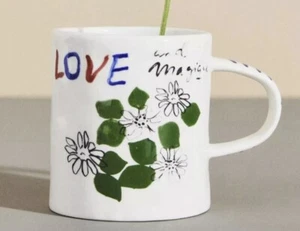 NEW ANTHROPOLOGIE HOTEL MAGIQUE MUG CUP LATTE TEA COFFEE DESIGNER LOVE ART KISS - Picture 1 of 21