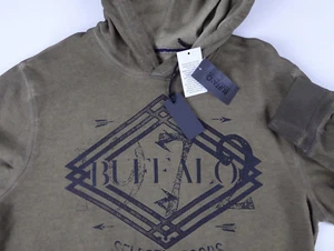 Buffalo David Bitton Charger Pullover Cotton Hoodie NWT Distressed French Terry - Picture 1 of 8
