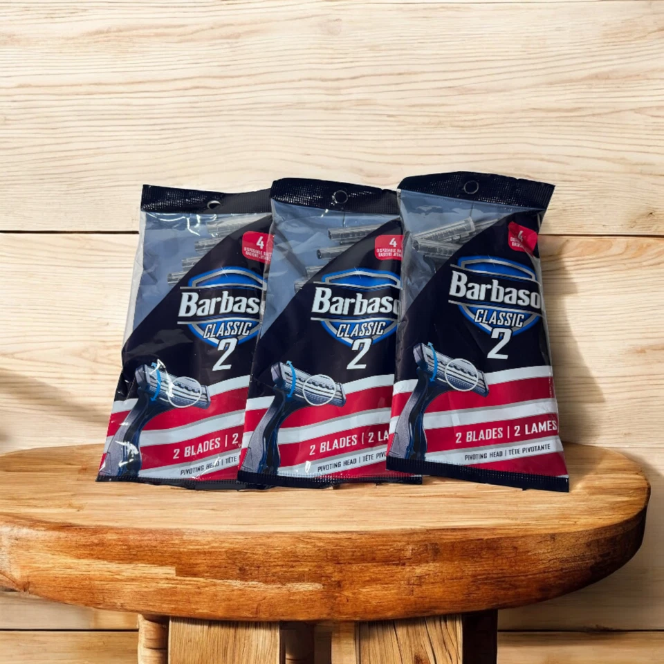 3 Packs Barbasol @ Disposable Twin-Blade Razors @ 3x4=12 Razors