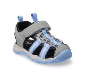 Jumping Beans Boys Sandals Shoes 6T Closed Toe Blue Gray Black NWT NEW with Tags - Picture 1 of 5