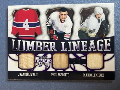 2022 Leaf Lumber Lineage Lemieux Esposito Beliveau Card NHL Hockey LL1 - Image 1 of 2