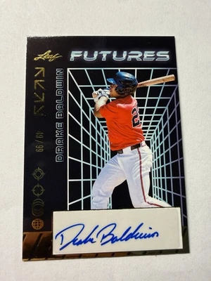 🔥2024 Leaf Futures DRAKE BALDWIN Gold Foil RC Auto #d /99 SP - Braves - Image 1 of 2