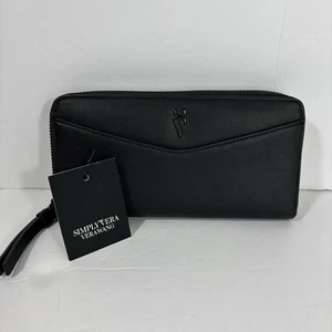 Simply Vera Vera Wang WALLET Signature Zip Around Black Brand NWT $30 - Picture 1 of 8