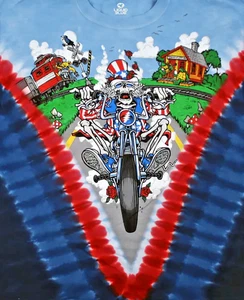 Grateful Dead Liquid Blue Moto Sam Dead Head Biker Tee XLG.  New Licensed - Picture 1 of 9