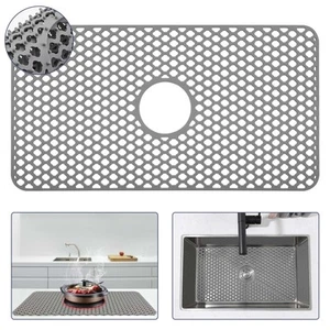Silicone Sink Protector 28.5"x15.2" Center Drain Hole, Heat Resistant Non-sli... - Picture 1 of 6