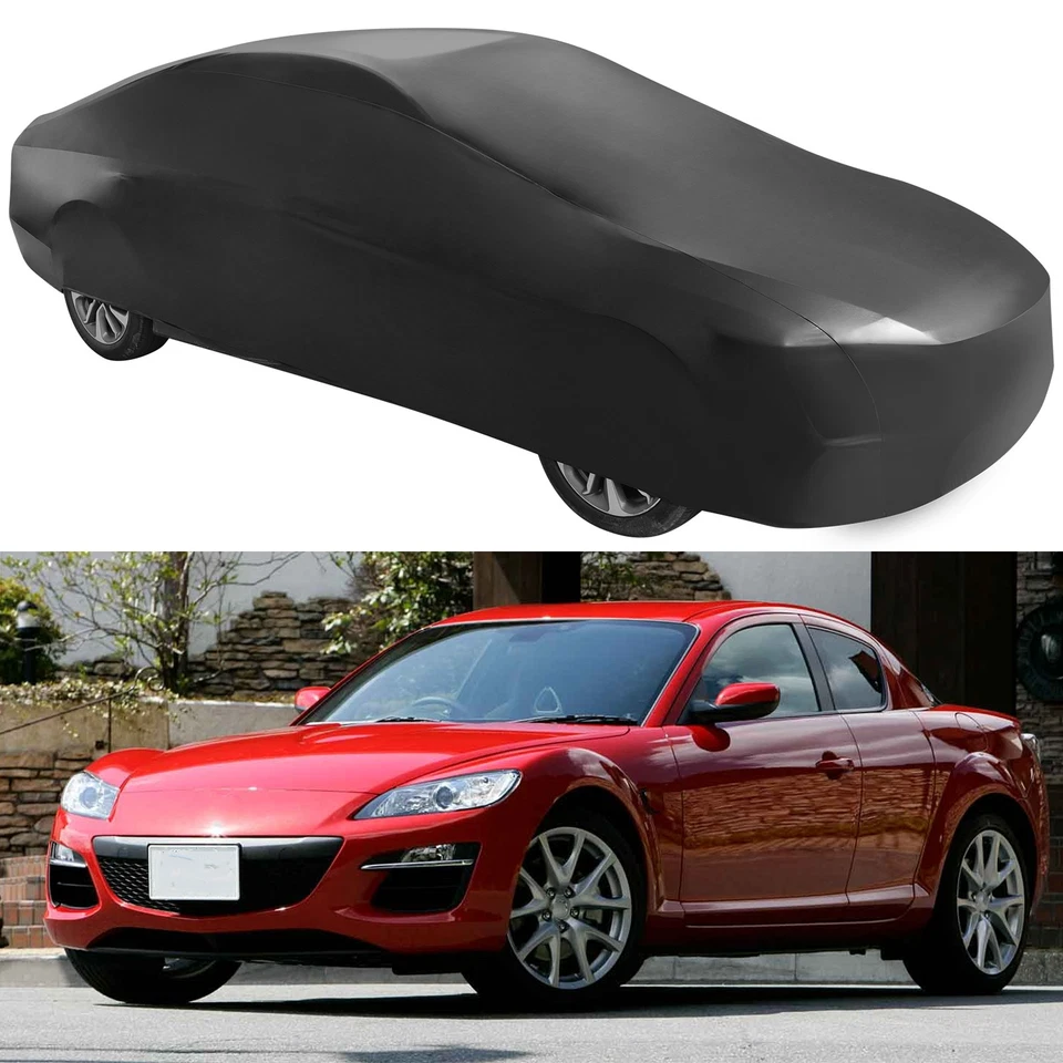 Cubierta Completa Impermeable para Coche Negra Exterior Interior Satinado Elástica o Mazda RX-8 RX-7 Foto 1 de 4