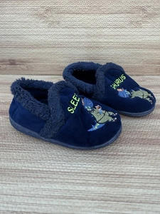 Wonder Nation Kleinkind Jungen blau Fell gefüttert Dinosaurier Hausschuhe Größe 9-10 - Bild 1 von 9