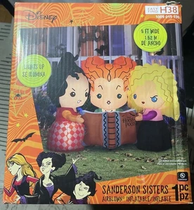 Gemmy 5 pies de ancho Hocus Pocus Sanderson Sisters Halloween inflable con libro de hechizos - Imagen 1 de 3