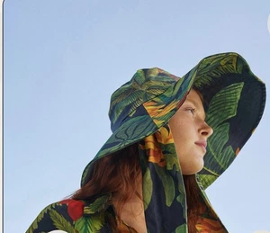 NWT Farm Rio Cocoa Forest Scarf Hat - Picture 1 of 14