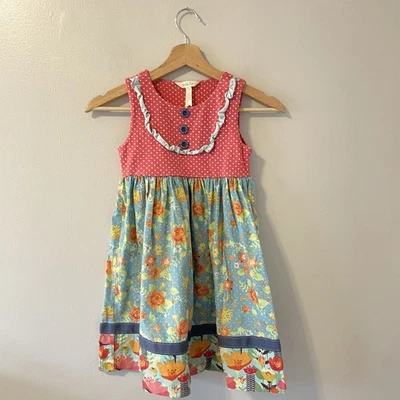 Vestido Matilda Jane Camp MJC Verde Jardín Niñas Talla 8 Floral Boho Foto 1 de 4