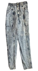 VTG 80s Jeans Acid Wash Jogger Scrunch High Waist American Legends Sz 8 Mom - Picture 1 of 9