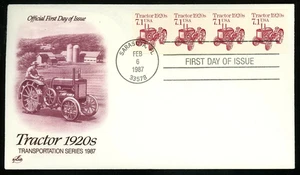 TRAKTOR 1920er TRANSPORT COIL STRIP4 1987 ARTCRAFT CACHET FDC UNADDR - Bild 1 von 1