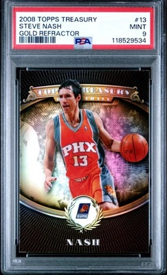 Steve Nash PSA 9 TOPPS 2008 TREASURY GOLD REFRACTOR Phoenix Suns #'d /50  - Image 1 of 2