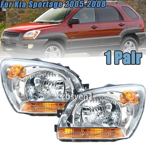 1 Pair Headlight For Kia Sportage 2005-2008 Front Bumper HeadLamp Driving Lamp - Picture 1 of 12