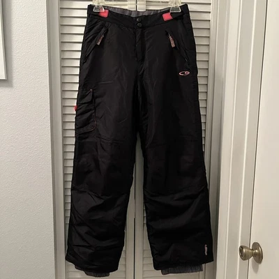 Champion Youth Negro Neón Rosa Esquí Nieve Pantalones Cintura Ajustable Impermeable Grande Foto 1 de 4
