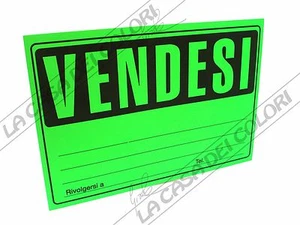 CARTELLO - VENDESI - VERDE FLUO - 23x33cm - NON PLASTIFICATO - Picture 1 of 1