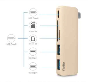 WIWU T6 USB Type C 5 in 1 HUB - Picture 1 of 3