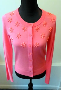 Kate Spade Sweater NWT Floral Cluster Havana Coral Cardigan Size Sml Retail $298 - Picture 1 of 7