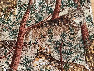 WOLVES Fabric Cotton Quilting Windham Studio OOP #22263 - Image 1 of 4
