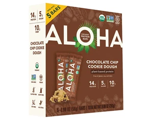 ALOHA Plant Based Protein Bars, Chocolate Chip Cookie Dough, 14g Protein (Pack . - Picture 1 of 6