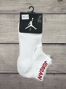 NIKE JORDAN Boys Low Cut Socks Jumpman Basketball Youth 3 Pack Shoe Size 3Y-5Y  - Picture 1 of 3