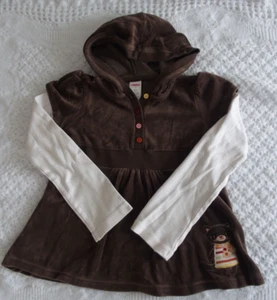 Gymboree 7 Girls Hooded Kitty Cat Swing Top Shirt Velour Brown PLAY fall winter - Picture 1 of 5