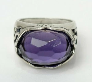 Anillo de colección Israel Didae filigrana amatista grueso plata esterlina talla 7 3/4 - Imagen 1 de 12