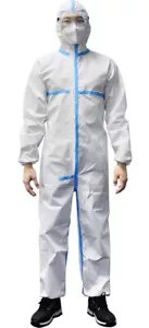 PAGE ONE Disposable Coverall Suit Front Zipper Elastic Waistband - Size: XL - Picture 1 of 5