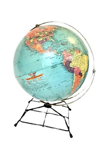 Nystrom Mid Century World Globe Gustav Bruekman cartographer - Picture 1 of 7