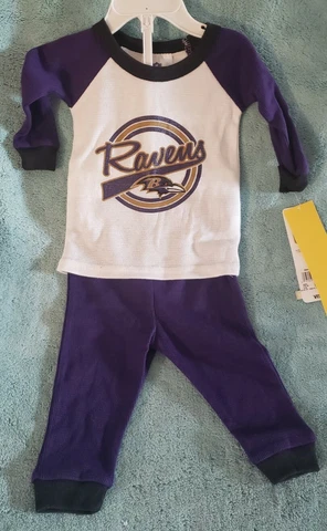 NFL Team apparel infant size 3T Baltimore Ravens thermal pants and top purple Cover