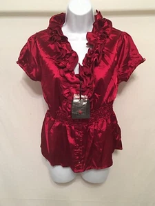 Camicia donna Brooke leigh Medium ROSSO con volant - Foto 1 di 5