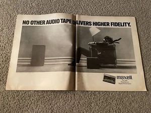 Vintage 1980s Maxell XLII 90 Cassette Tape Higher Fidelity Print Ad "BLOWN AWAY" - Picture 1 of 1