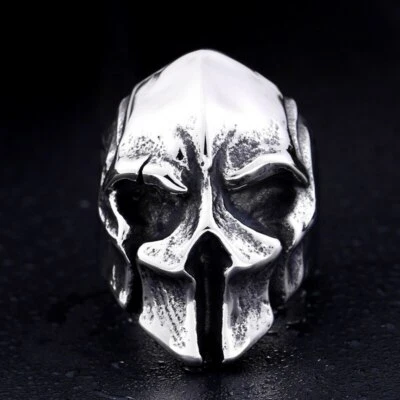 Anillo punk de acero inoxidable para hombre banda de calavera rombo anillo de dedo gótico Foto 1 de 2